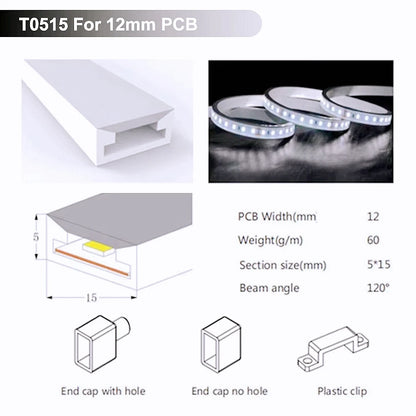 IP67 Waterproof Flexible LED Neon Silicone Light Tube for WS2812B WS2811 5050 RGB 5mm 8mm 10mm 12mm PCB Light Strip.