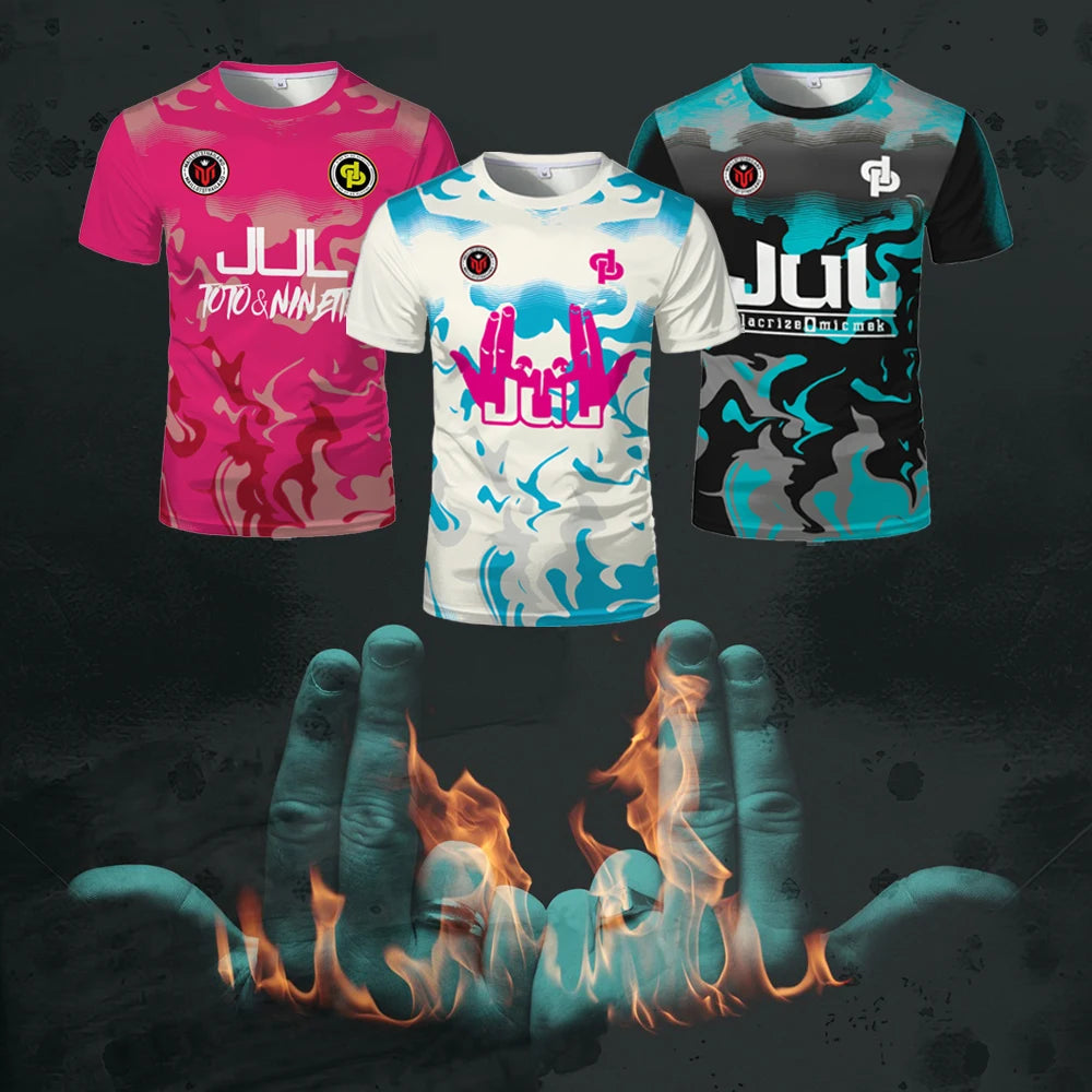 New Summer Maillot JUL Jersey Tchikita Youth Breathable Quick Dry Training Football T-shirt Men and Women Fashion Sports Tees.