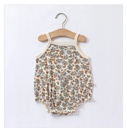 0-24m Neugeborenes Kind Baby Stram pler Mädchen Jungen Sommerkleid ung ärmel los schulter frei Overall niedlichen süßen Bodysuit Outfit