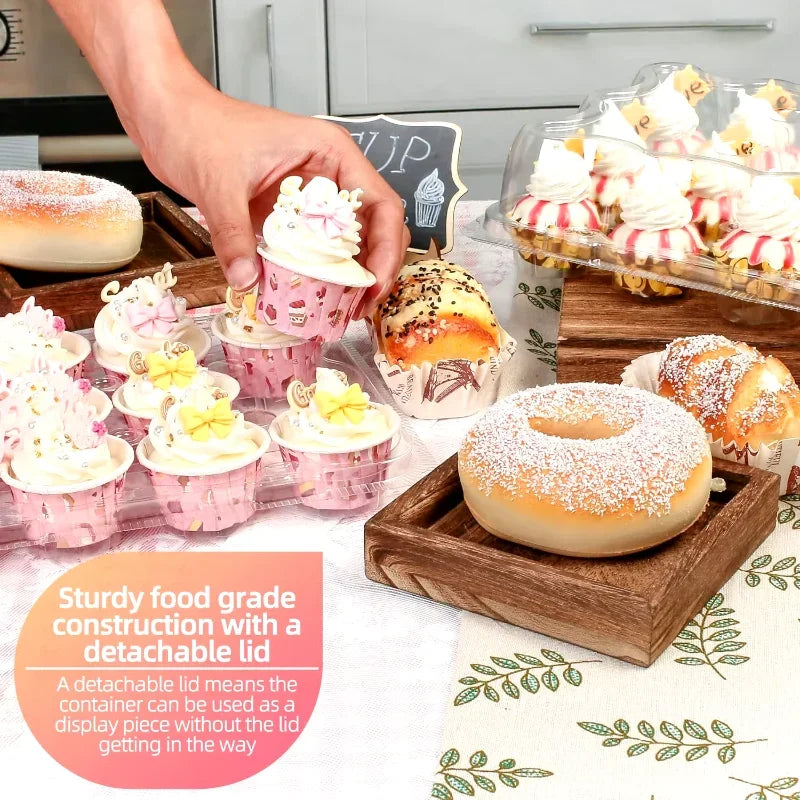 4/6/12 Count Cupcakes Box Tray Container Cake Carrier Holder Muffin Boxes Baking Muffins Egg Tart Storage Tray Tall Dome Lids.