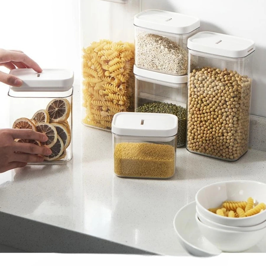 1PC Sealed Food Storage Box with Lid, Multiple Sizes Food Storage Organiser for Dry Food Cereal Storage.