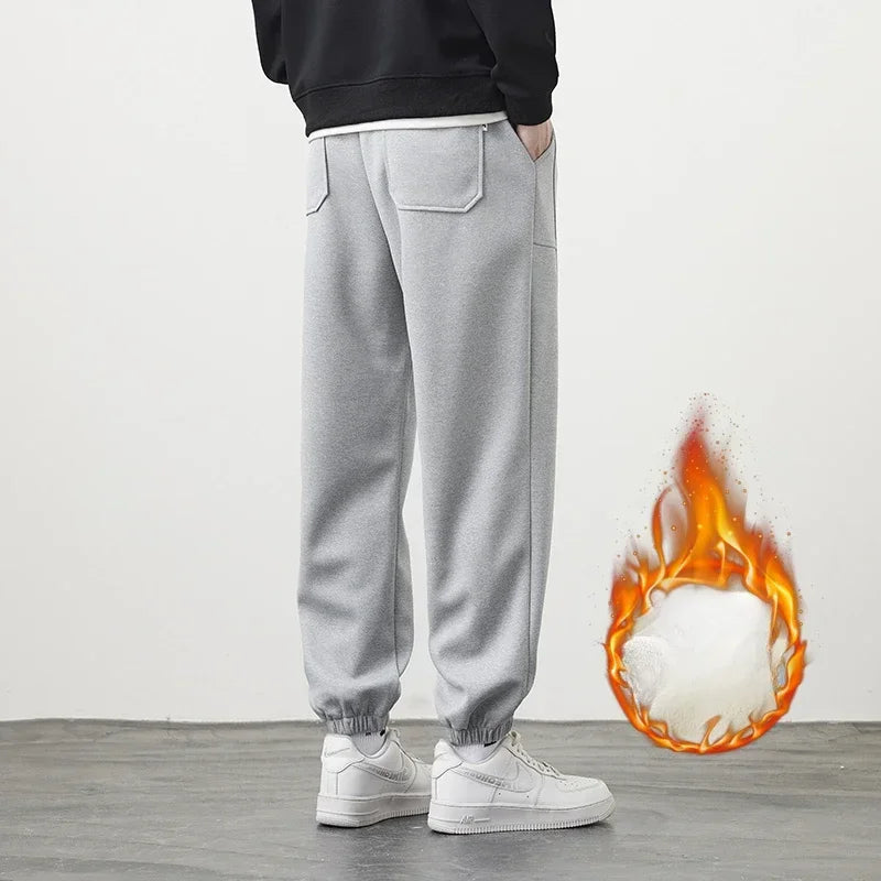 Winter Pants Men Stretch Fleece-lined Jogger Trouser Male Thick Warm Sport Large Size Big Plus 7XL Work Sportswear Sweatpant 8XL.