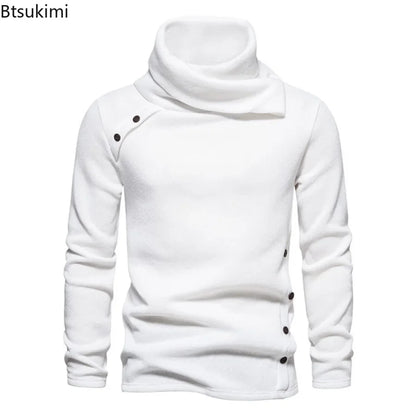 New 2025 Men's Thick Warm Sweaters Vintage Trend Knit Pullovers Man Turtleneck Sweater Soft Casual Knitwear Sweater for Men Tops.