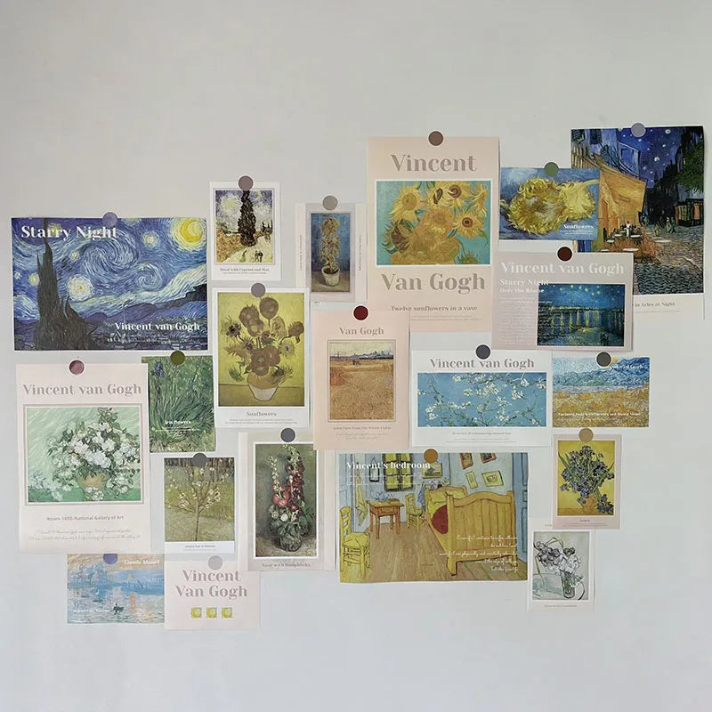 Ins Nordic Retro Wall Decorative Photo Card Stickers Bedroom Art Postcard Decoration DIY Wall Card Stickers Photography Props