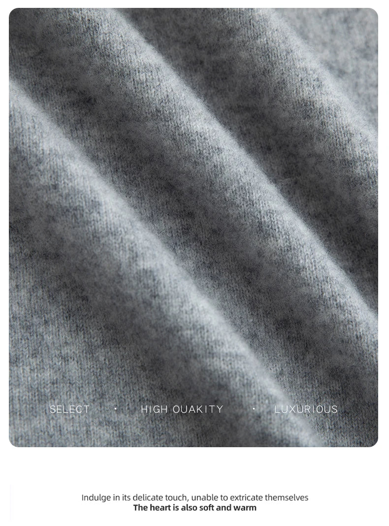 Men 100% Merino Wool Sweater Turtleneck Knitted Pullover Cashmere Warm Solid Color Clothes Business Bottoming Tops Autumn Winter