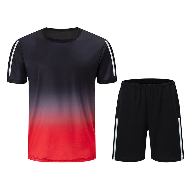 2pcs Summer Men's Quick drying Sports Suit Loose And Comfortable Round Neck Short Sleeved T-shirt Versatile Running Pocket Short.