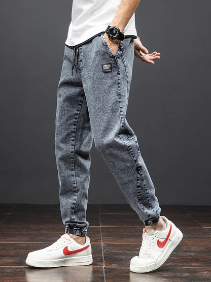 Spring Summer Black Blue Cargo Jeans Men Streetwear Denim Jogger Pants Men Baggy Harem Jean Trousers Plus Size.