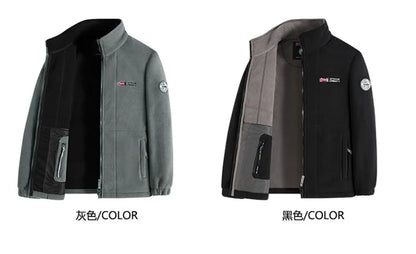 Outdoor Ski Fleece Jacket Men's Autumn And Winter Brand Thick Very Cold Plush Lapel Coat Casual Snow Windproof Sweatshirt Jacket.