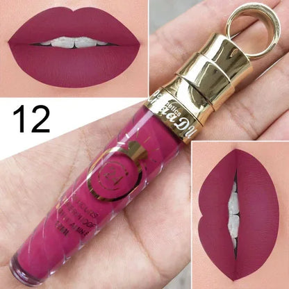 20 Colors Lipstick Waterproof Long Lasting Matte+Shimmer Mental Beauty Lip Gloss Nude Glitter Lip Gloss Beauty Sexy Lip Tint.