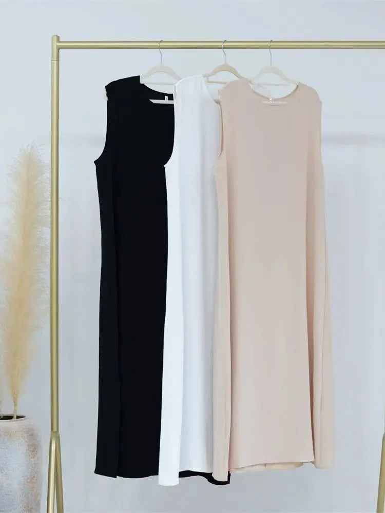 Ramadan Black White Dubai Prayer Clothes Women Turkey Islam Muslim Modest Jersey Under Abaya Dress Kebaya Robe Femme Musulmane.