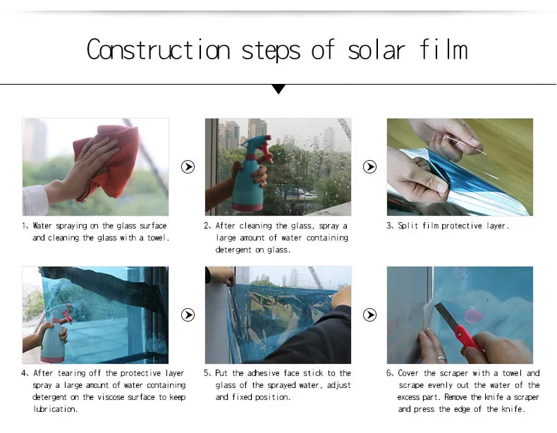 2/3/5M Einweg-Spiegel-Fensterfolie, Vinyl, selbstklebend, reflektierend, Solarfolie, Sichtschutz, Fenstertönung für Zuhause, silberner Glasaufkleber