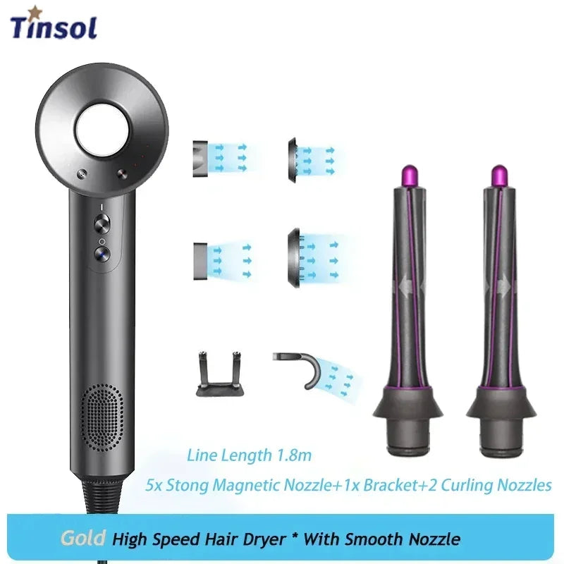 High-speed negative ion hair dryer Professional thermostatic leafless hair dryer Powerful household negative ion hair dryer