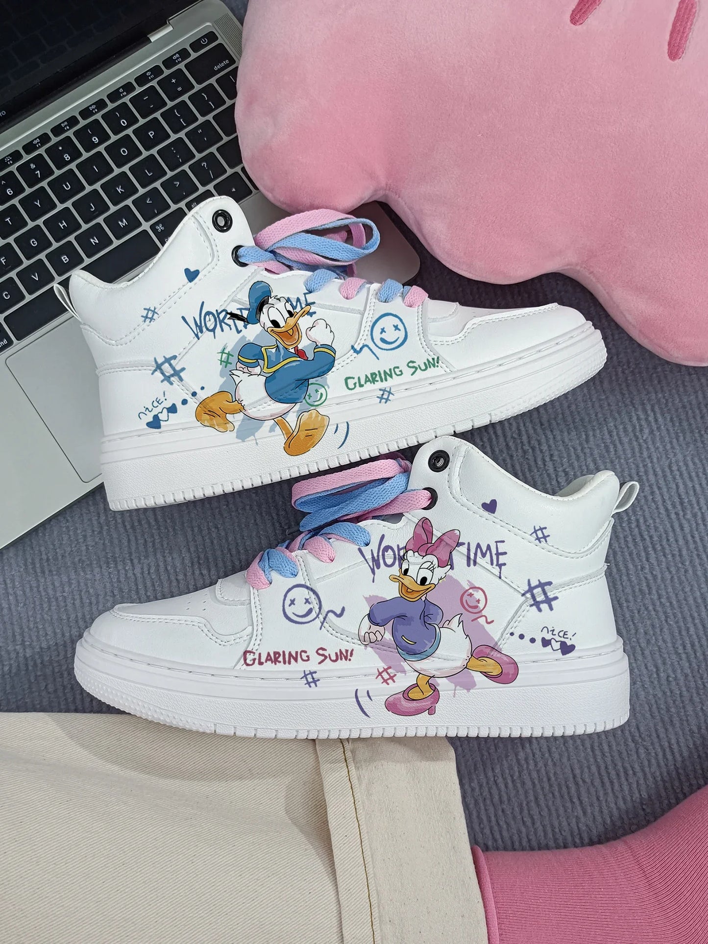 New Disney cartoon girls Daisy Donald Duck princess cute Casual shoes non-slip soft bottom sports shoes for girl gift.