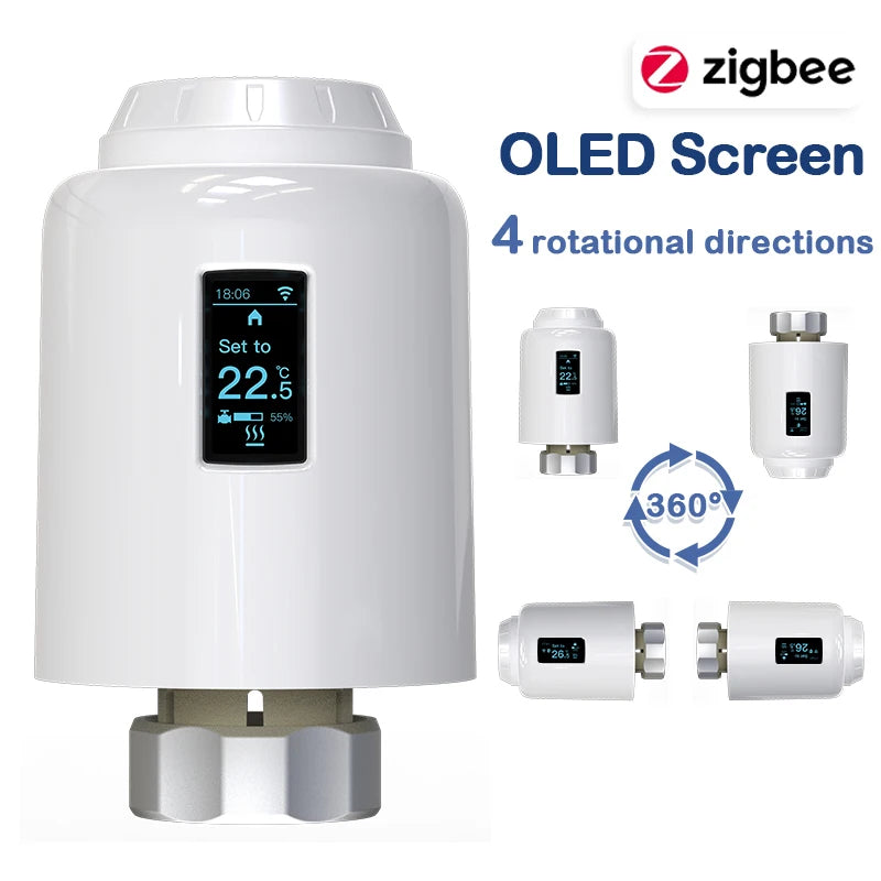 WiFi/Ble/Zigbee Tuya Smart TRV Radiator Actuator Valve Thermostatic Radiator Valve Temperature Controller Alexa Google Home