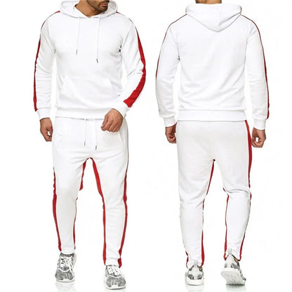 Männer 2 Stück Trainingsanzug Farbe Block Sweatsuit Streifen Casual Winter Langarm Warme Feuchtigkeit Wicking Atmungs Sportswear Anzug.