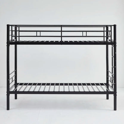 Etagenbett aus Metall, 90 x 200 cm, Etagenbett mit ausklappbarem Bett, erweiterbar auf zwei Einzelbetten oder Erwachsenenbetten, Schwarz