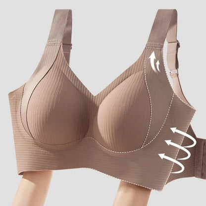 Women Widened Lifting Non Slip Shoulder Strap Bra Simple and Casual No Trace Beautiful Back Full Cup Size Adjustable Underwear.