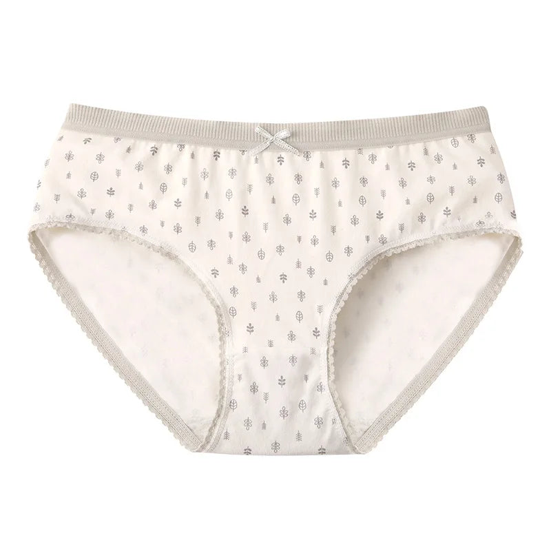 New Women Panties Antibacterial Cotton Lace Underwear Women's Floral Sweet Girls Briefs Mid-waist Shorts Female Lingerie M-XXL