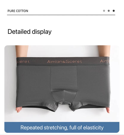 4Pcs Männer Unterwäsche Sportliche Boxer Plus Größe Jugend Boxer Shorts Bequeme Atmungsaktive Flache Hosen männer Quadratische Höschen Slip geschenk