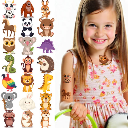 54 stücke Temporäre Tattoo Fictional Tier Darstellungen Cartoon Cartoon Tiere Wildlife Icons Temporäre Tattoo Aufkleber Für Arme.