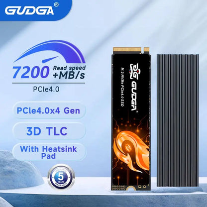 GUDGA-Internal Solid State Hard Drive PCIe 4.0 NVMe M.2 2280 1TB 2TB TLC SSD for PC PS5 Desktop Computer DIY Gamer.