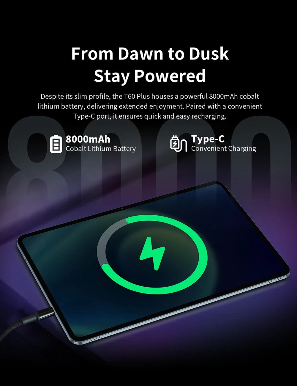 Teclast T60 Plus Tablet 12 inch MTK Helio G88 8-core CPU 6GB RAM 128GB ROM Android 14 Dual-band WiFi BT5.0 8000mAh 13MP+8MP