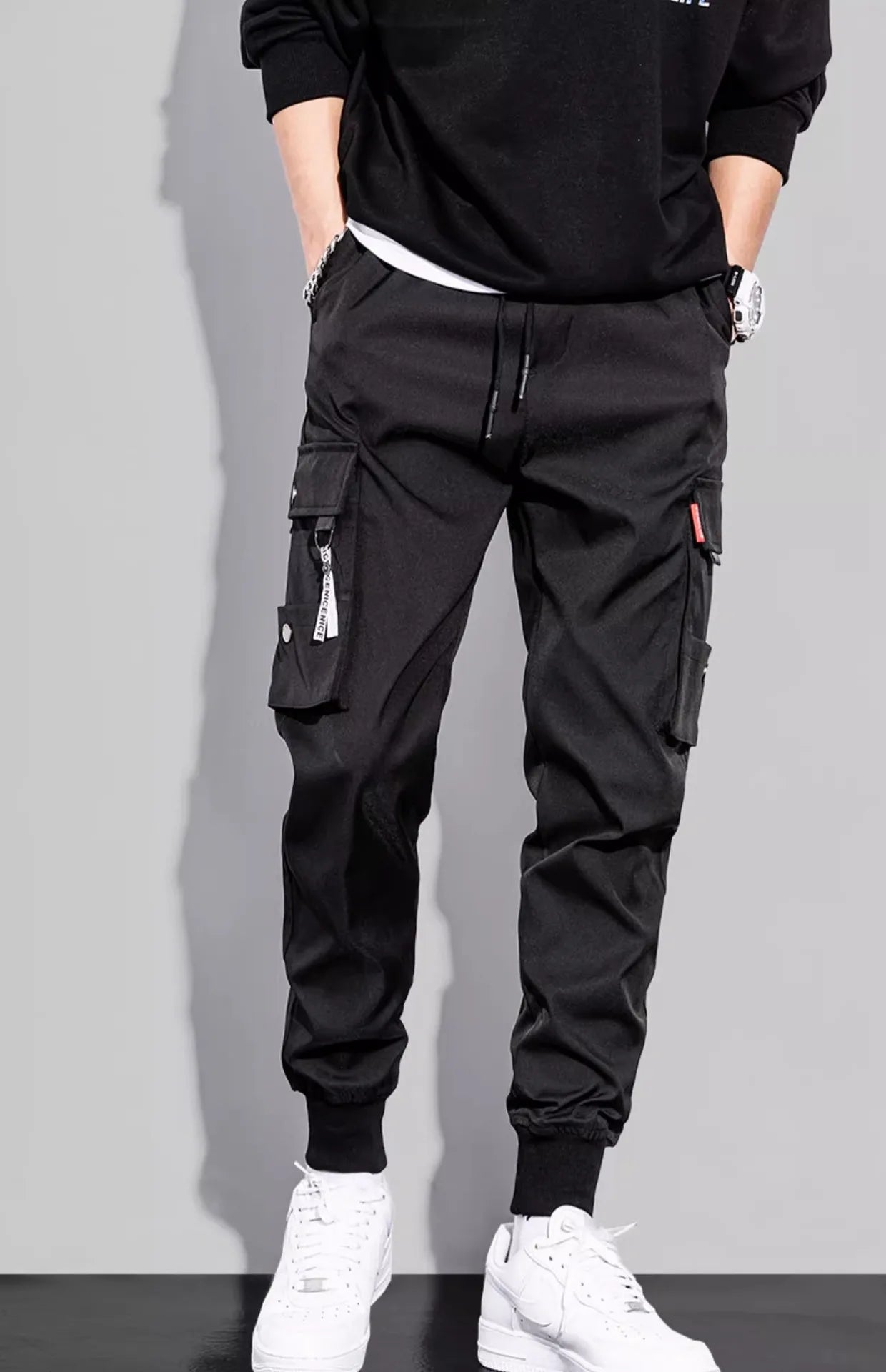 Men's Trendy Overalls Spring Autumn American Style Leggings, Men's Loose Casual Pants.