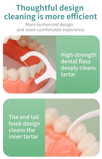 500/250/50PCS - Smooth Floss Rod - Cleaning interdental gaps and oral care.