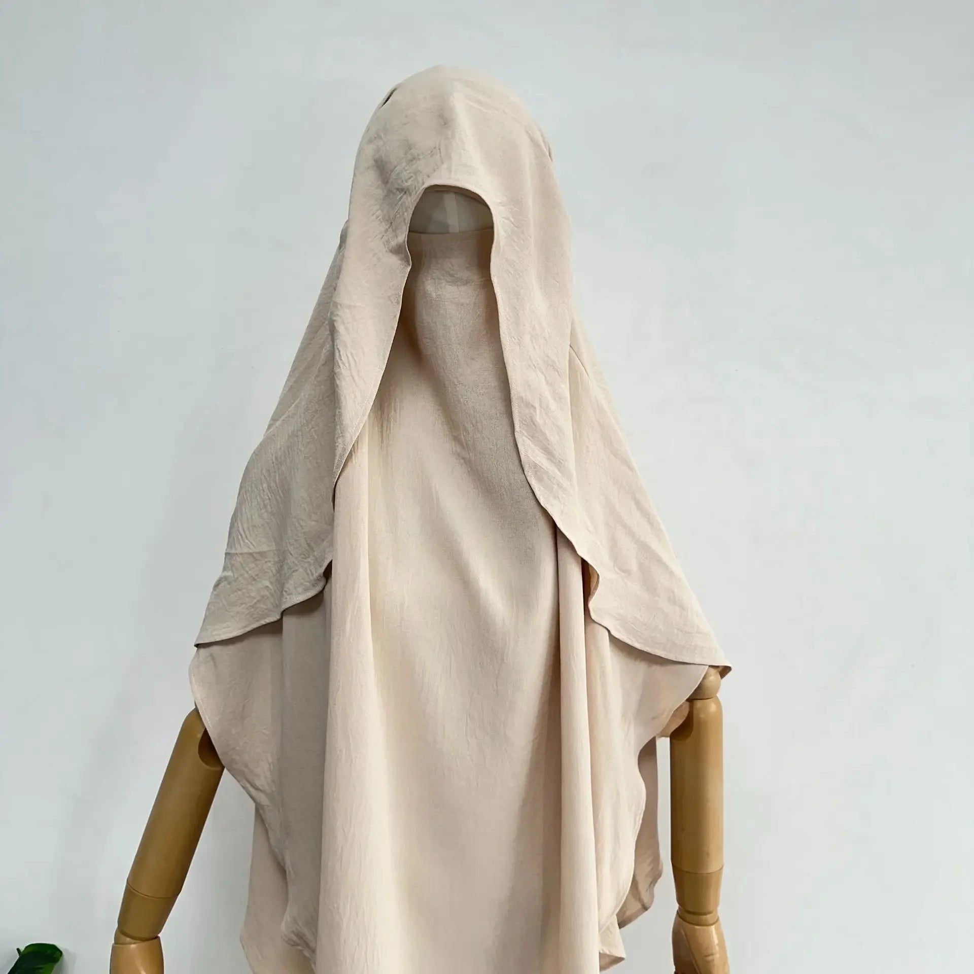 2025 Summer Muslim Women's Hijabs Traditional Soft Plain Scarf Khimar One Layer Stretch Soft Split Traditional Zip Chador.