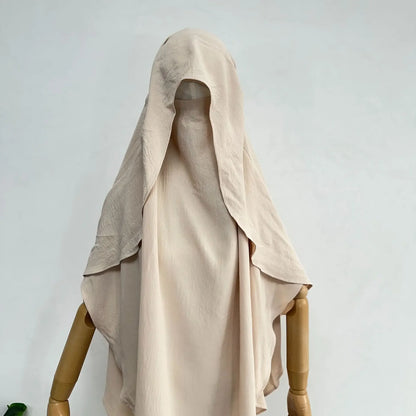 2025 Summer Muslim Women's Hijabs Traditional Soft Plain Scarf Khimar One Layer Stretch Soft Split Traditional Zip Chador.