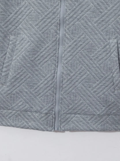 Men's Summer New Style Solid Color Knitted Short Sleeve Cardigan with Long Pants Casual Set Sporty Look from Mainland China