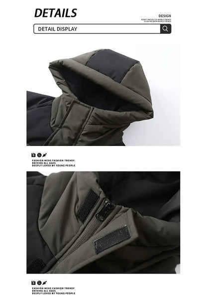 Winter Thickened Jacket Men Running Hooded Coat Sport Outdoor Leisure Medium-length Warm Clothing Autumn Winter Clothing Male.