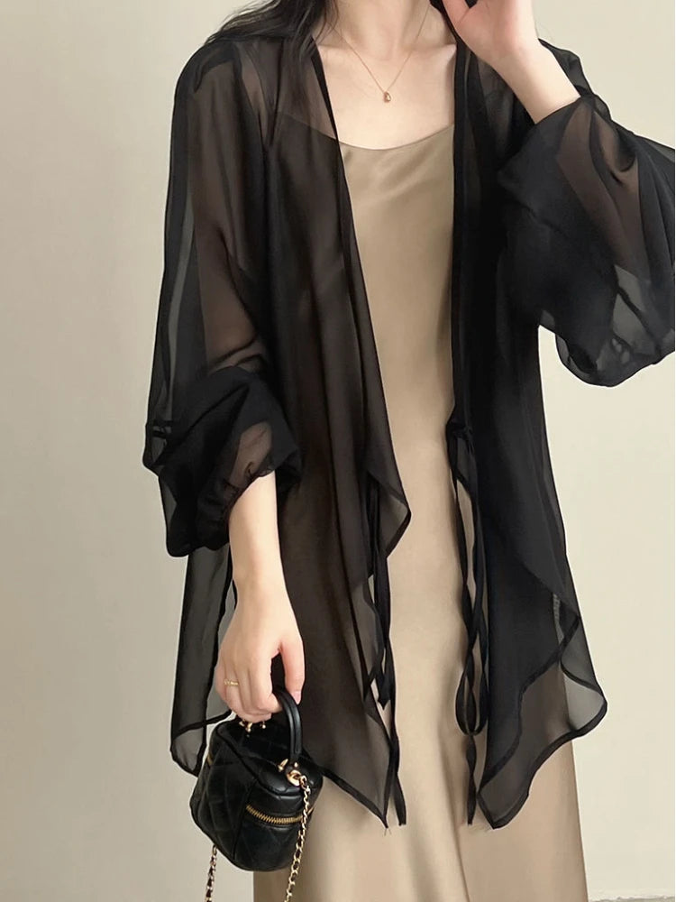 Jacken Frauen Elegante Sommer Sun-proof Zarte Mode Täglichen Lose Einfache Feste Alle-spiel Grundlegende Stilvolle Koreanische stil Puff Hülse