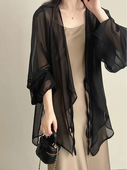 Jacken Frauen Elegante Sommer Sun-proof Zarte Mode Täglichen Lose Einfache Feste Alle-spiel Grundlegende Stilvolle Koreanische stil Puff Hülse