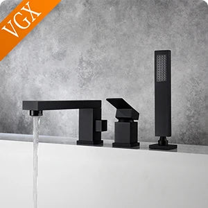 VGX Brushed Kitchen Faucet Sink Faucets Rubber Pull Down Stream Sprayer Taps Rotatable Kitchen Mixer Water Tap Hot Cold Crane