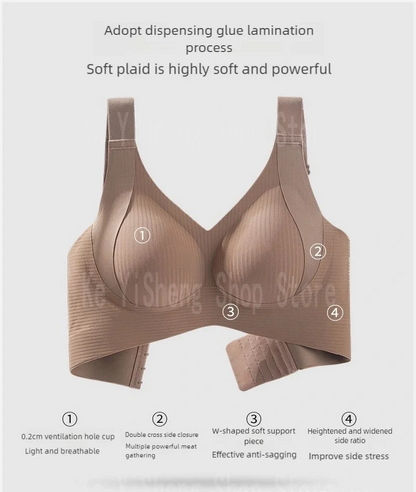 Non-trace body underwear women's bra anti-sag large size adjustment breast women big breasts small.