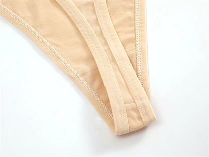 4Pcs Women's Cotton Thongs Sexy Thin Waist Underwear Traceless Low Waist G-string Sports T-Back Female Breathable Panties S-XL.