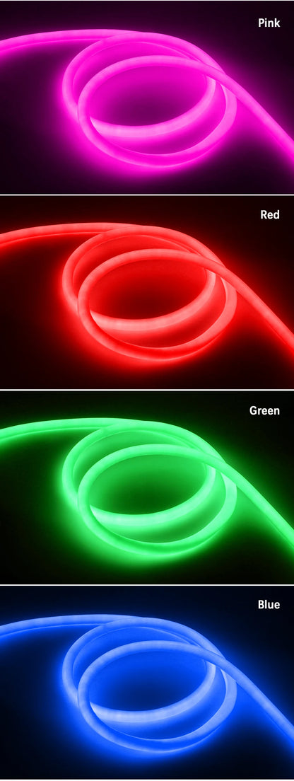 360 Round LED Neon Tube 220V Led Strip Light 120leds/m 2835 Flexible Tape Led Lights IP67 Waterproof for Indoor Outdoor Decor.