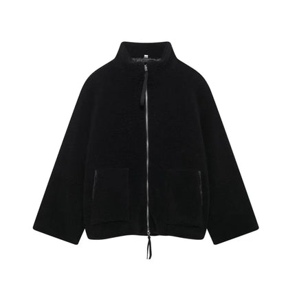 Winter Fleece frauen Mantel Zipper Stehkragen Lose Verdickt Mantel frauen Herbst Warme Neue Casual Trendy frauen Mantel