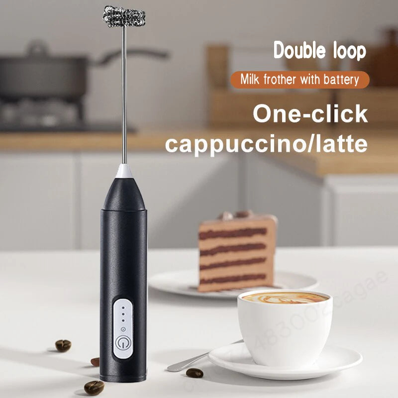 Wireless Milk Frother Electric Type-C Handheld Blender Stainless Steel Mini Coffee Maker Whisk Mixer For Coffee Cappuccino Cream.