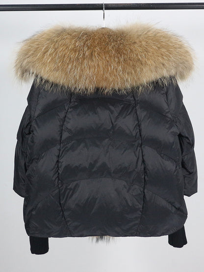 Lose Natürliche Echt Fox Pelz Kragen Mantel Dicke Neue Europäische Mode Weiße Ente Unten Jacke Winter Frauen Warme Luxus Oberbekleidung