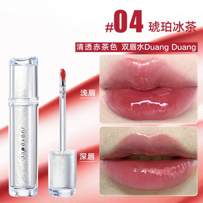 Judydoll Lip Glaze Mirror Shine Watery Lipstick Non-Stick Cup Long Lasting Moisturising Lip Tint Waterproof Makeup Cosmetics