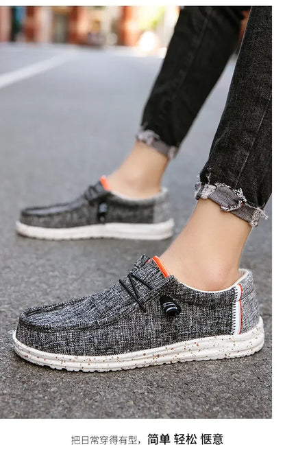 Men's Loafers Designer Slide in Low Cut Sneakers Casual Boat Shoes Comfortable Walking Flat Shoes Breathable Canvas Shoes 2025.