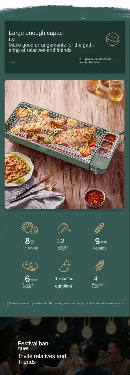 Household 220v Electric Oven Household Self-service Barbecue Oven Barbecue Mutton Kebabs Korean Small Multi- Function Indoor La.