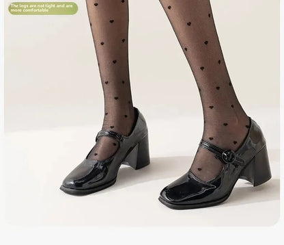 Women's Mid-calf Thin Transparent Stockings Summer Leggings Pure Desire Style Black White Color Half-Transparent Long Tube Socks.