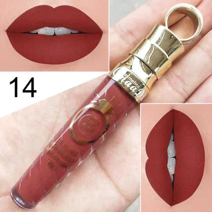 20 Colors Lipstick Waterproof Long Lasting Matte+Shimmer Mental Beauty Lip Gloss Nude Glitter Lip Gloss Beauty Sexy Lip Tint
