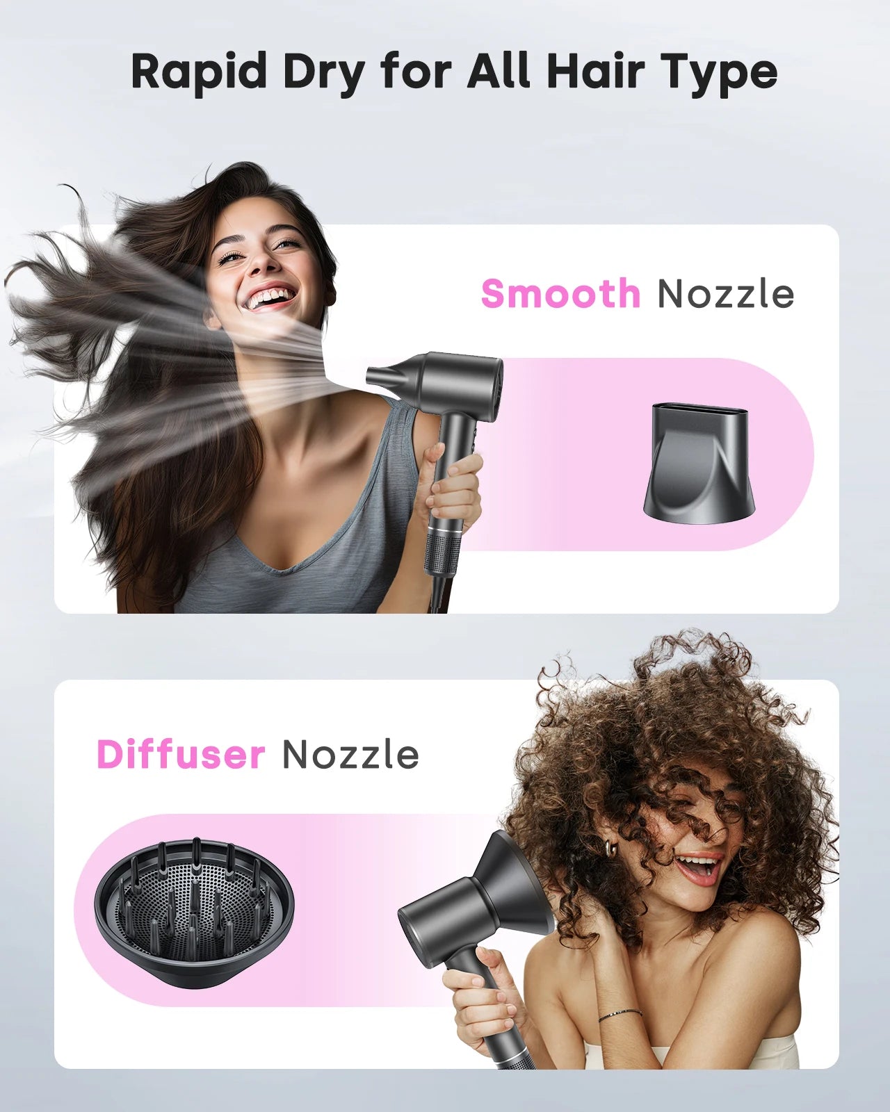 Hair Dryer High-Speed 120000 RPM 500 Million Ions Electric Low Noise, Constant Temperature And Quick Drying For Home Salons