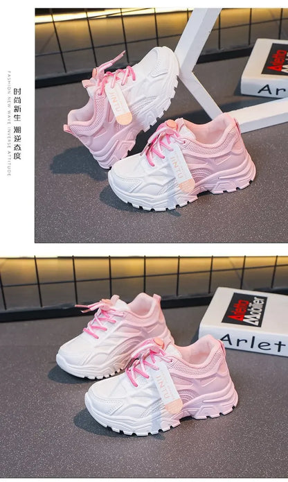 Kids Fashion Shoes For Boys Girls Toddler Boy Girl Soft Sports Shoes Children Running Sneakers Air Mesh Breathable 26-37.