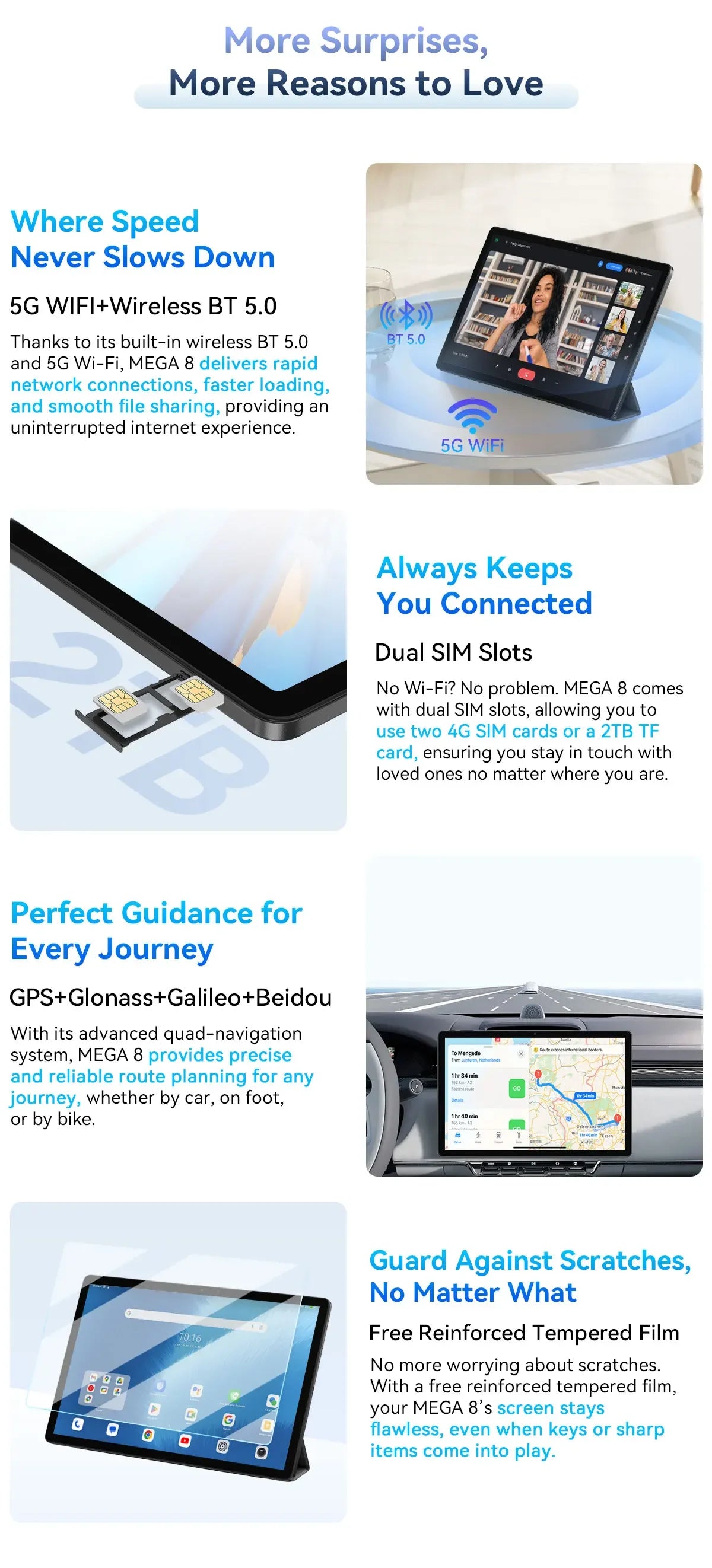 Blackview MEGA 8 [No EU Charger] Tablet 13 inch 90Hz 2K FHD+ Display 36GB(12+24) 512GB 11000mAh 50MP+13MP Android 15 Dual SIM 4G