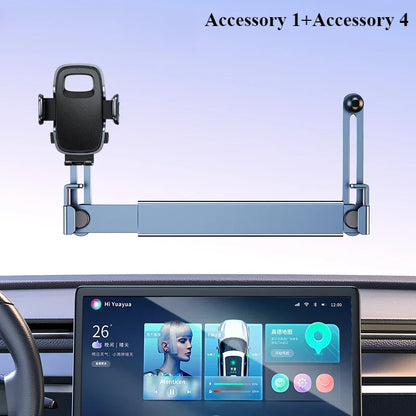 Oatsbasf Dual-position Car Screen Phone Holder Stand Metal Aluminum Adjustable for Tesla Model 3 Highland Y Car Accessories